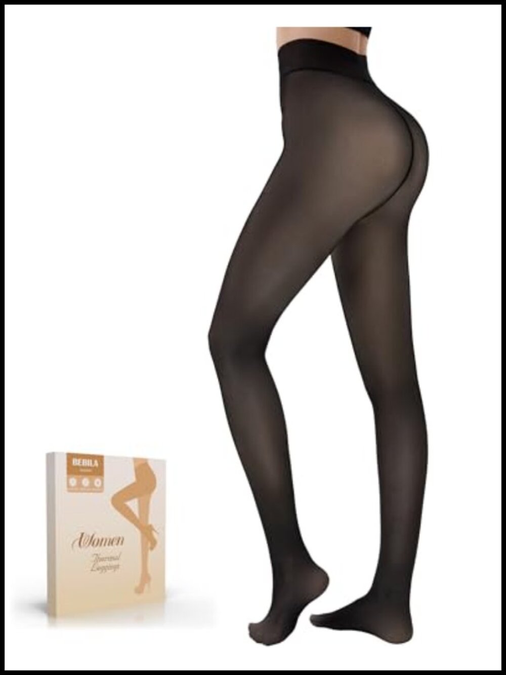 Fleece Lined Tights Women Fake Translucent Warm Thermal Pantyhose Leggings